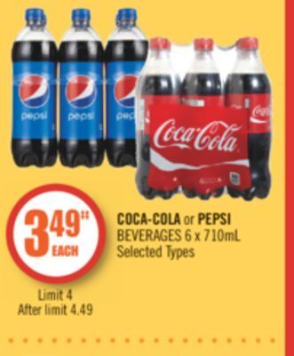 Shoppers Drug Mart Coca-cola or pepsi beverages offer