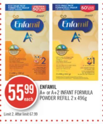 Shoppers Drug Mart Enfamil a+ or a+2 infant formula powder refill offer
