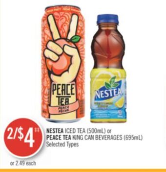 Shoppers Drug Mart Nestea iced tea (500ml) or peace tea king can beverages (695ml) offer