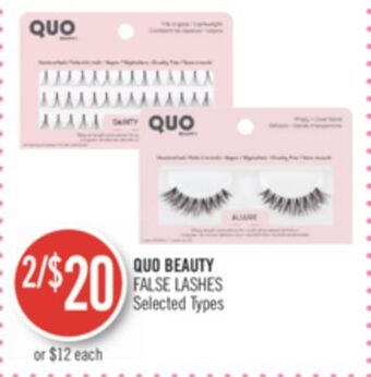 Shoppers Drug Mart Quo beauty false lashes offer