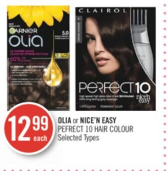 Shoppers Drug Mart Olia or nice'n easy pefrect 10 hair colour offer