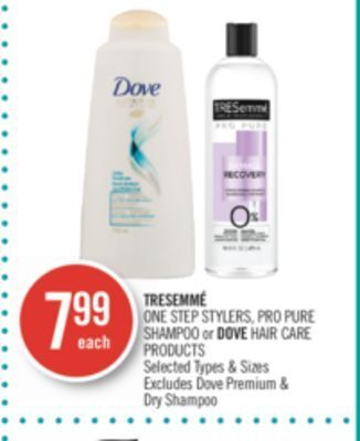 Shoppers Drug Mart Tresemme one step stylers, pro pure shampoo offer