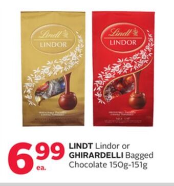 Rexall Lindt lindor or ghirardelli bagged chocolate offer