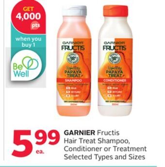 Rexall Garnier fructis hair treat shampoo, conditioner or treatment offer