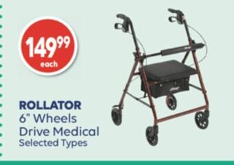 Shoppers Drug Mart Rollator 6 wheels drive medical offer