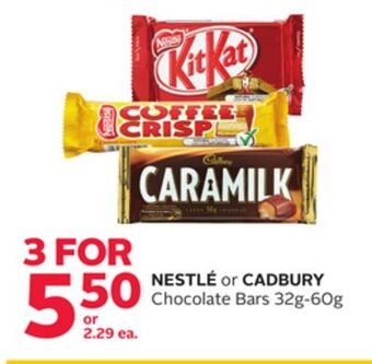 Rexall Nestlé or cadbury chocolate bars offer