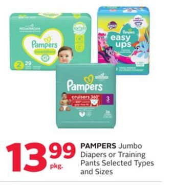 Rexall Pampers jumbo diapers or training pants offer