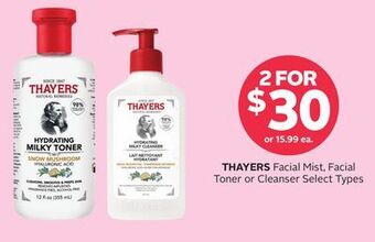 Rexall Thayers facial mist, facial toner or cleanser offer