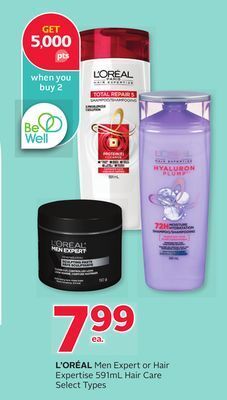 Rexall L'oréal men expert or hair expertise 591ml hair care offer