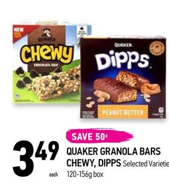 Coppa's Fresh Market Quaker granola bars chewy, dipps offer