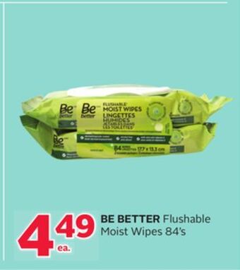 Rexall Be better flushable moist wipes offer