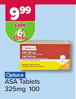 PharmaChoice Option+ asa tablets offer