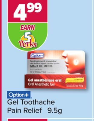 PharmaChoice Option+ gel toothache pain relief offer