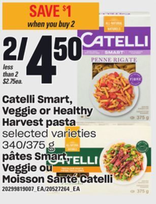 Independent City Market Pâtes smart, veggie ou moisson santé catelli, 340/375 g offer