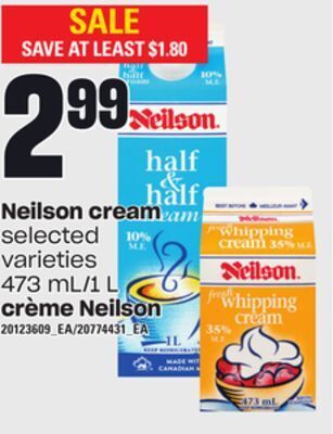 Independent City Market Crème neilson, 473 ml/1 l offer