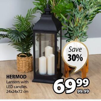JYSK Hermod lantern with led candles offer