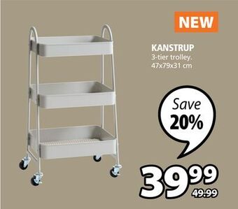 JYSK Kanstrup 3-tier trolley offer