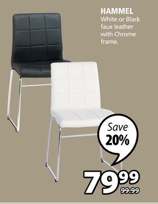 JYSK Hammel white or black faux leather with chrome frame offer
