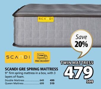 JYSK Scandi gre spring mattress offer