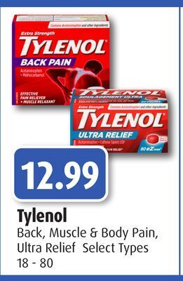 RxHealthMed Tylenol back, muscle & body pain, ultra relief offer