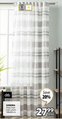 JYSK Sonora sheer curtain panel offer
