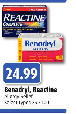 RxHealthMed Benadryl, reactine allergy relief offer