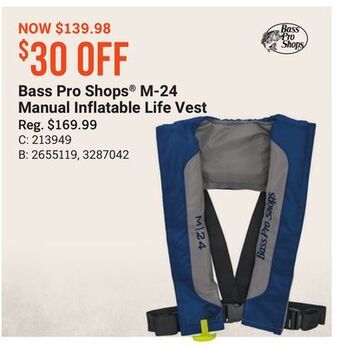 Bass Pro Bass pro shops m-24 manual inflatable life vest offer
