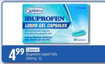 RxHealthMed Option+ ibuprofen liquid gels offer