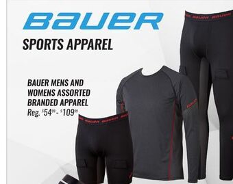 Hockey Life Bauer mens and womens assorted branded apparel offer