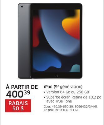 The Source Ipad (10e génération) apple offer