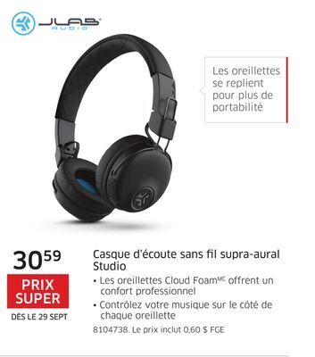 The Source Casque d'écoute sans fil supra-aural studio jlab audio offer