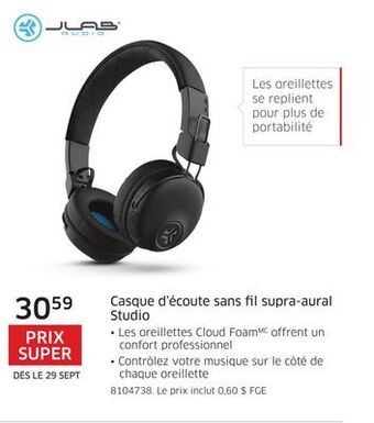 The Source Casque d'écoute sans fil supra-aural studio jlab audio offer