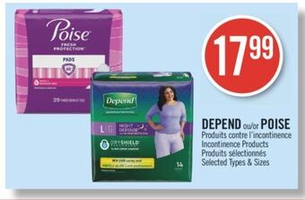 Pharmaprix Depend or poise incontinence products offer