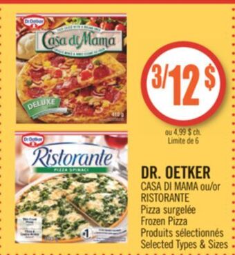 Pharmaprix Dr. oetker casa di mama or frozen pizza offer
