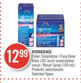 Pharmaprix Hydrasense easy dose vials (30) or nasal spray (100 ml) offer