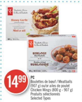 Pharmaprix Pc meatballs (907 g) or a chicken wings (800 g - 907 g) offer