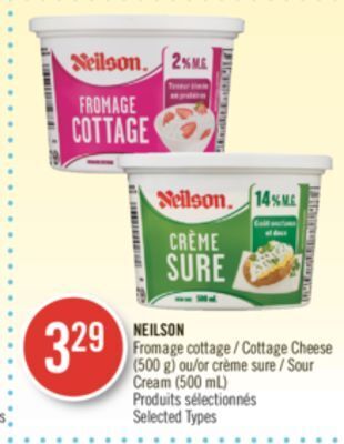 Pharmaprix Neilson cottage cheese (500 g) or sour cream (500 ml) offer