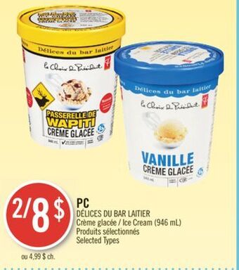 Pharmaprix Pc délices du bar laitier ice cream offer