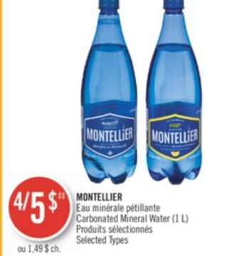 Pharmaprix Montellier carbonated mineral water (1 l) offer