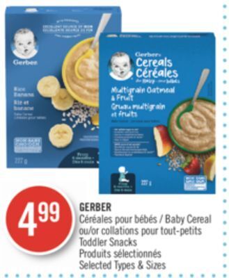 Pharmaprix Gerber baby cereal toddler snacks offer