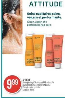 Pharmaprix Attitude shampoo (473 ml) or conditioner (240 ml) offer