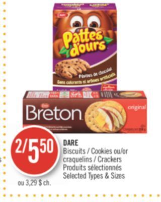 Pharmaprix Dare cookies or cracker products offer