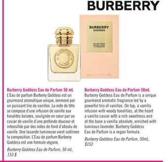 Pharmaprix Burberry goddess eau de parfum offer