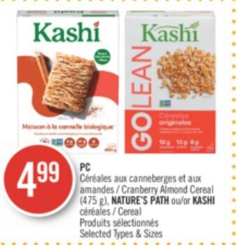 Pharmaprix Pc cranberry almond cereal (475 g), nature's path or kashi cereal offer
