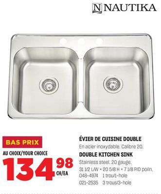 BMR Évier de cuisine double offer