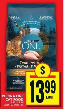 Food Basics PURINA ONE CAT FOOD 1.45-1.8 KG offer