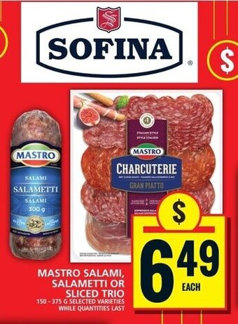Food Basics MASTRO SALAMI, SALAMETTI OR SLICED TRIO 150-375G offer