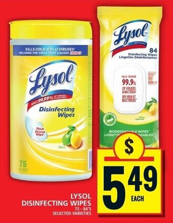 Food Basics LYSOL DISINFECTING WIPES offer