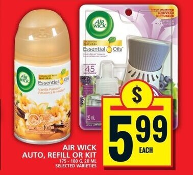 Food Basics AIR WICK AUTO, REFILL OR KIT 175-180G, 20 ML offer