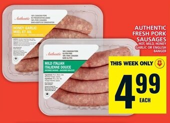 Food Basics AUTHENTIC FRESH PORK SAUSAGES offer